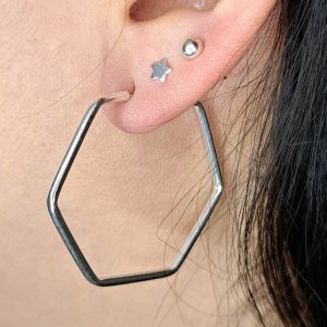 Argollas Hexagonales Grandes