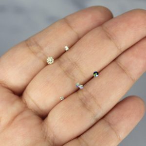 Aros para la nariz tipo puntito con circones