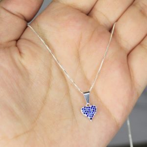 Collar Corazón Pixelado Azul